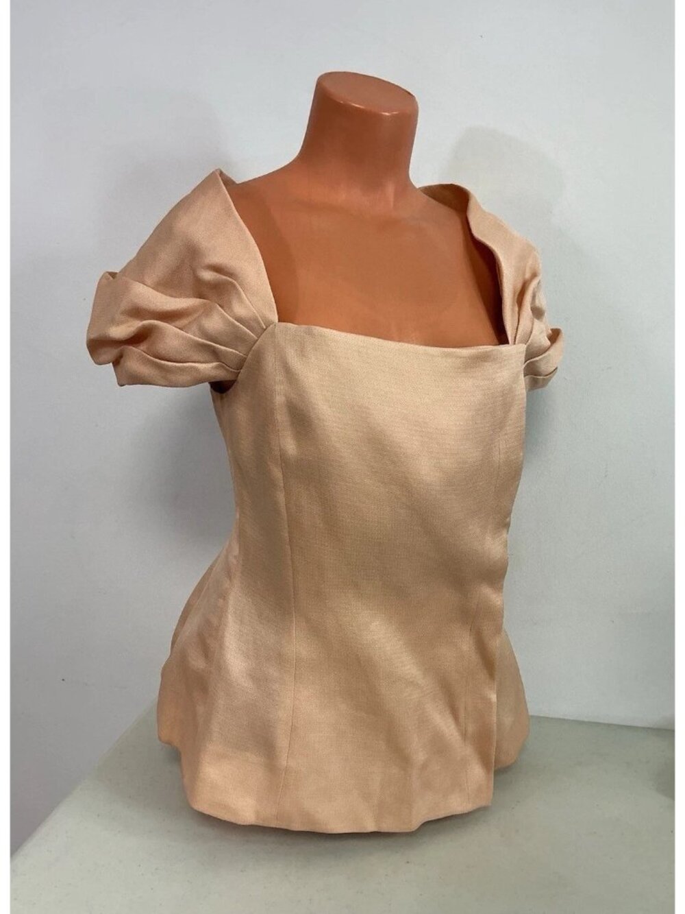 Alberta Ferretti Silk Top Peach Colored Made in Italy Womens 10
